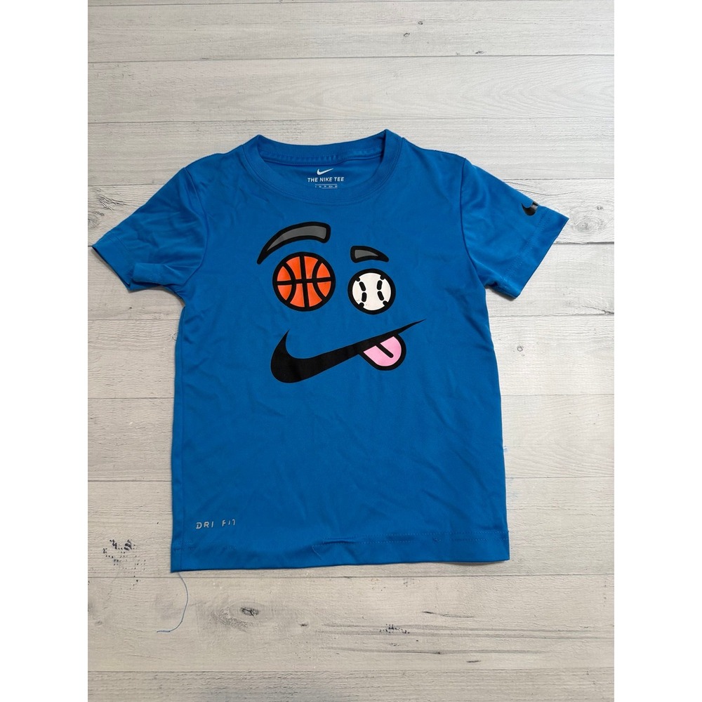 Nike boys blue sports‎ smiley face shirt size 4